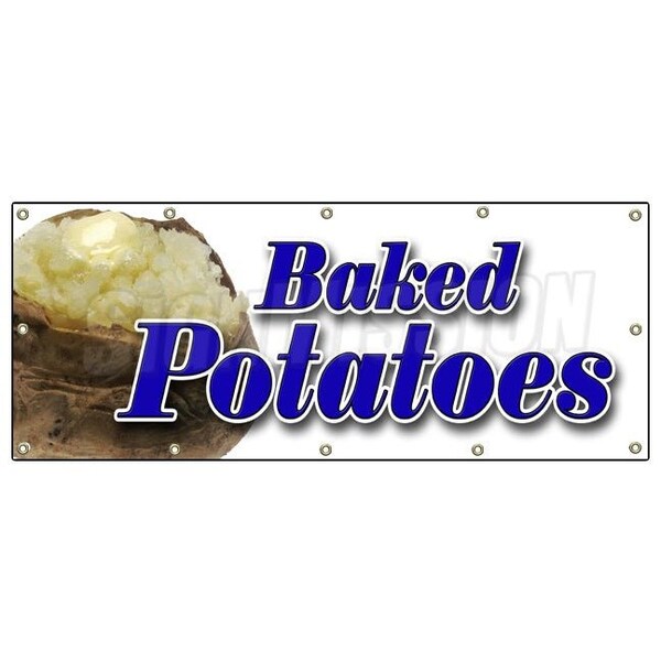 Baked Potatoes Banner Heavy Duty 13 Oz Vinyl with Grommets